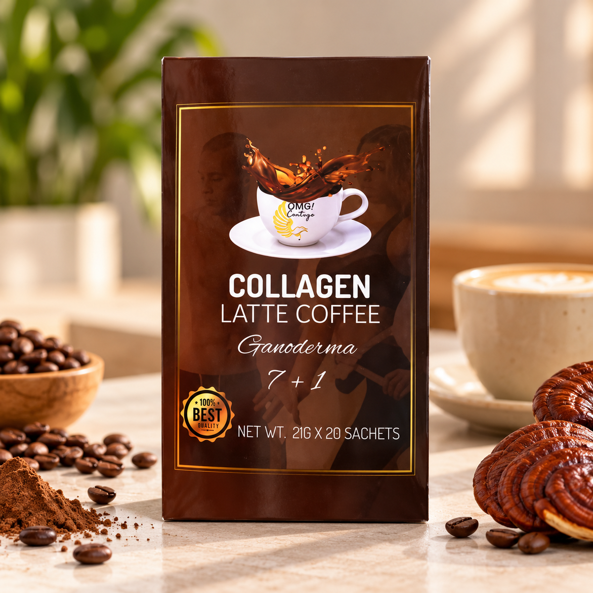 PACK ESPECIAL 5X$100 | Collagen Latte Slim Coffee 7+1 – Ganoderma
