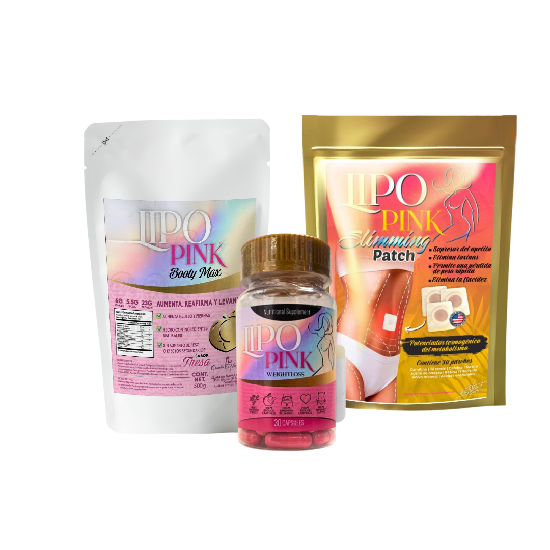 Kit Lipo Pink (Parches+ Malteada + weight loss lipo pink)