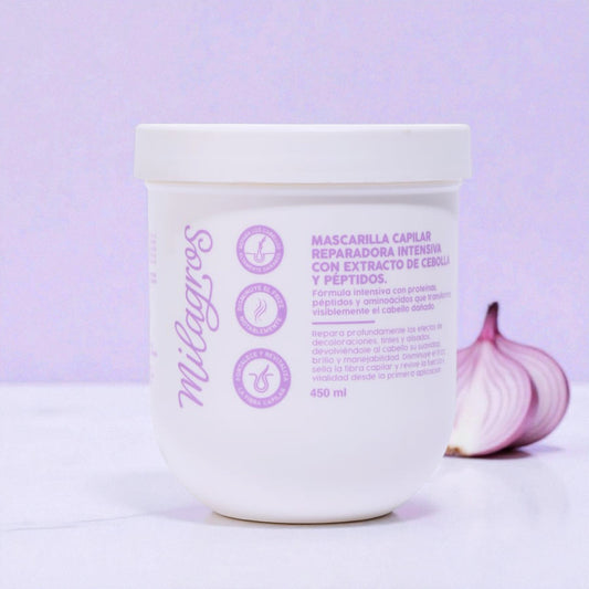 Mascarilla Capilar Reparadora Intensiva Cebolla & Péptidos – Cabello Fuerte, Brillante y Sin Frizz