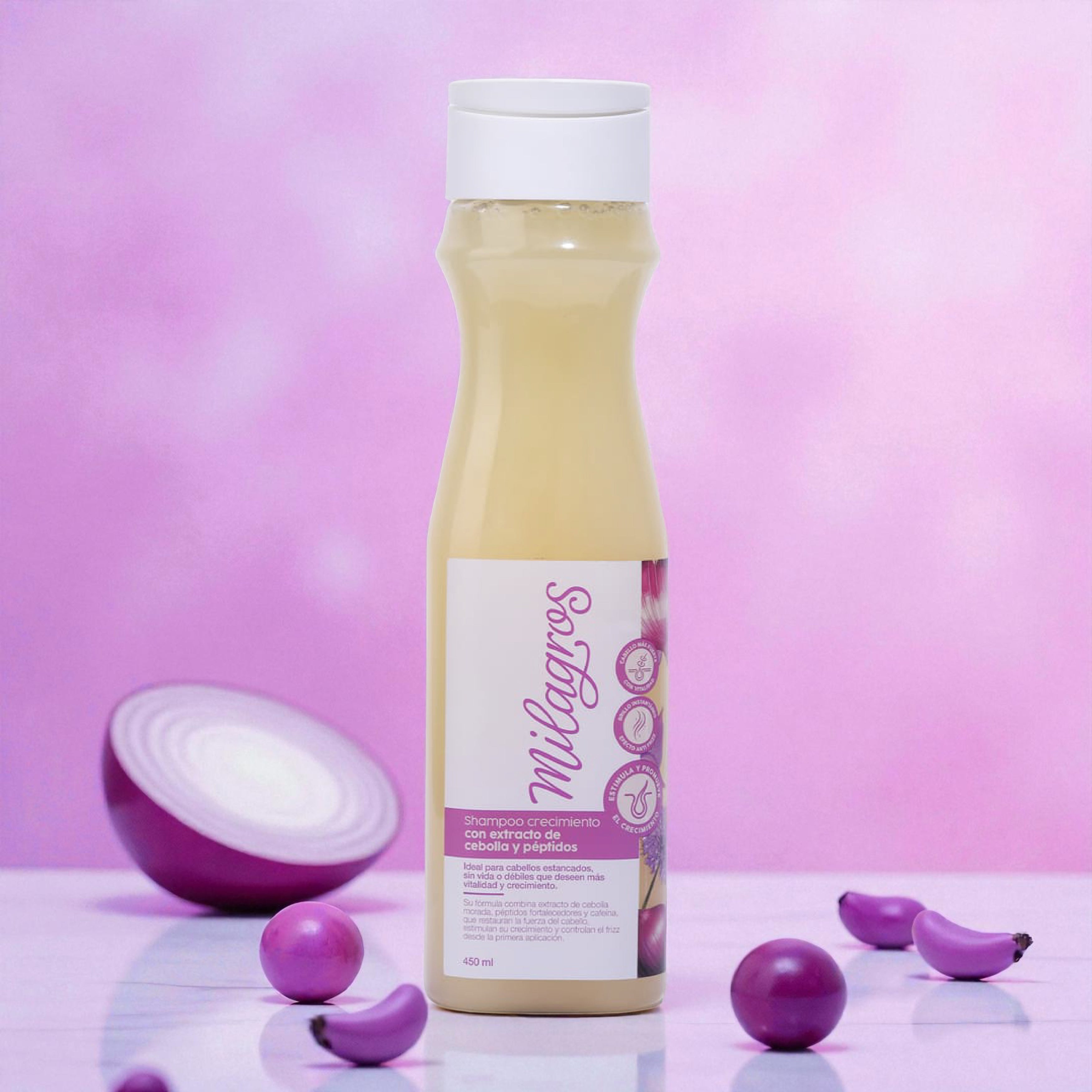 Shampoo Milagros Crecimiento Cebolla y Péptidos – Fortalece, estimula y revitaliza tu cabello