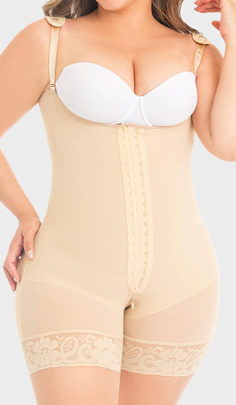 Faja Divina - Faja Colombiana Body Short dos broches de ajuste frontal Moldea-T 0068