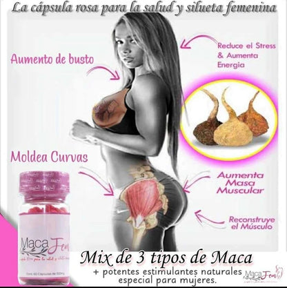 Maca Fem Capsula ideal para la Salud y Silueta Femenina