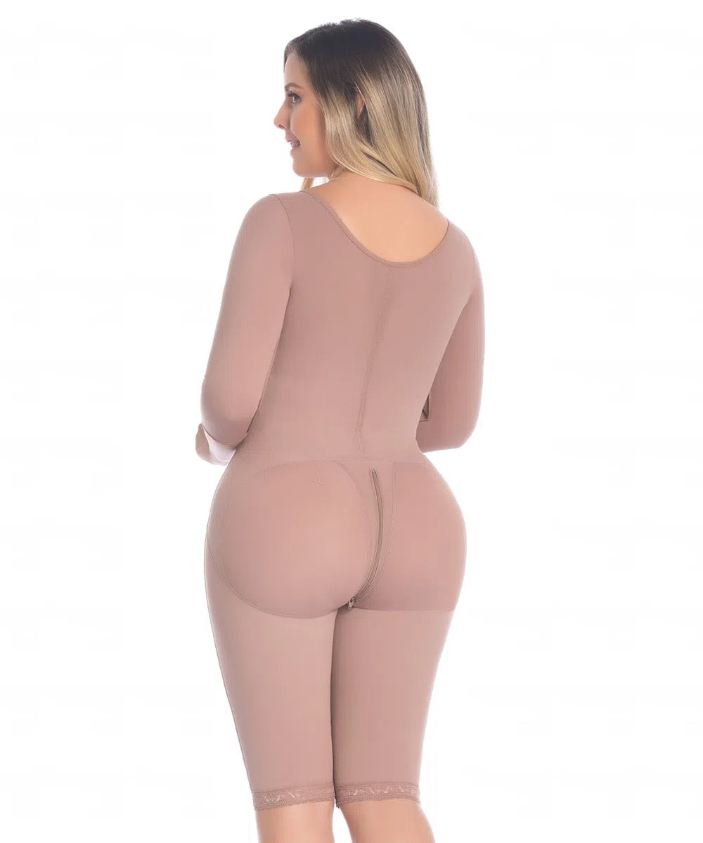 Faja Miracle - Faja Colombiana Post-Quirúrgica a la rodilla con Brassier, mangas y ajuste en broche frontal Moldea-T 09347