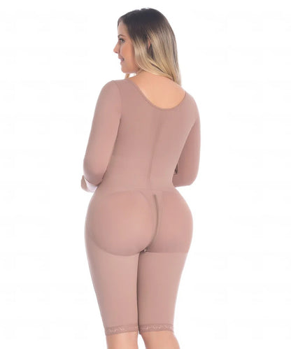 Faja Miracle - Faja Colombiana Post-Quirúrgica a la rodilla con Brassier, mangas y ajuste en broche frontal Moldea-T 09347